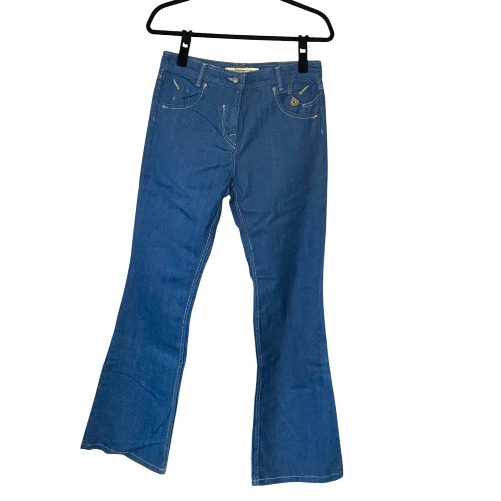 French Connection Denim Women’s Boot Flare Blue Unique Embroidery Jeans Size 8